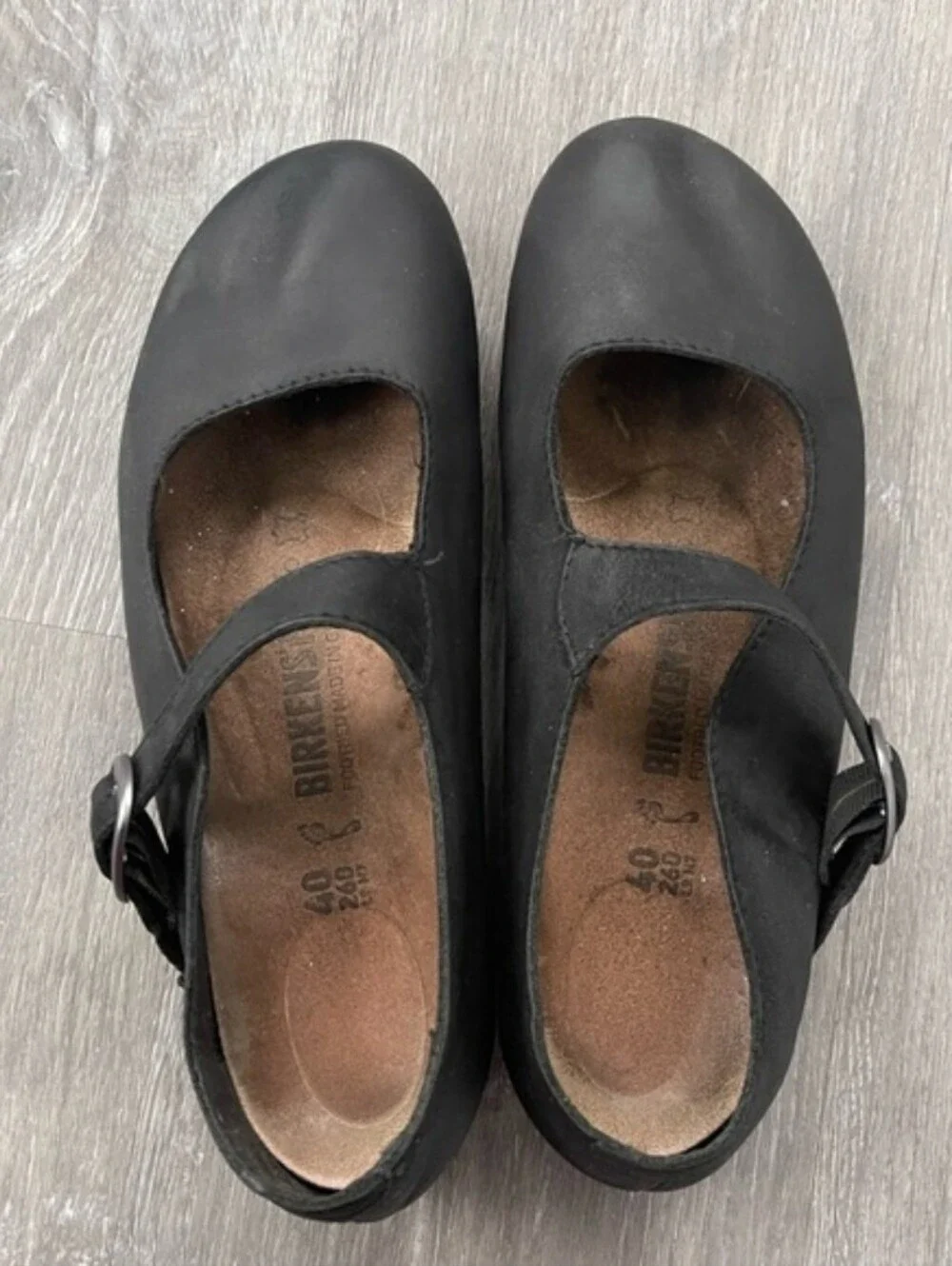 Birkenstock Black Mary Jane Flats with Buckle W9/40 - Picture 2 of 3